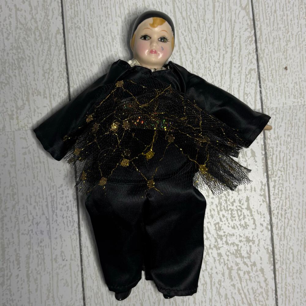Small Porcelain Harlequin Jester Doll